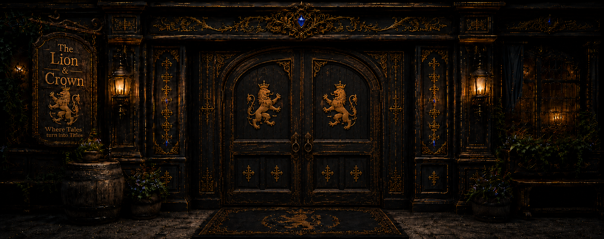 Closed tavern doors